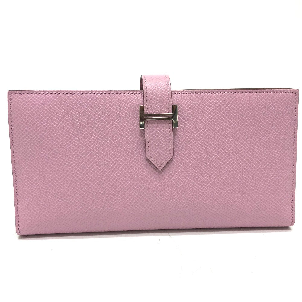 HERMES Long Wallet Purse Epsom pink HMetal Beansufla Women