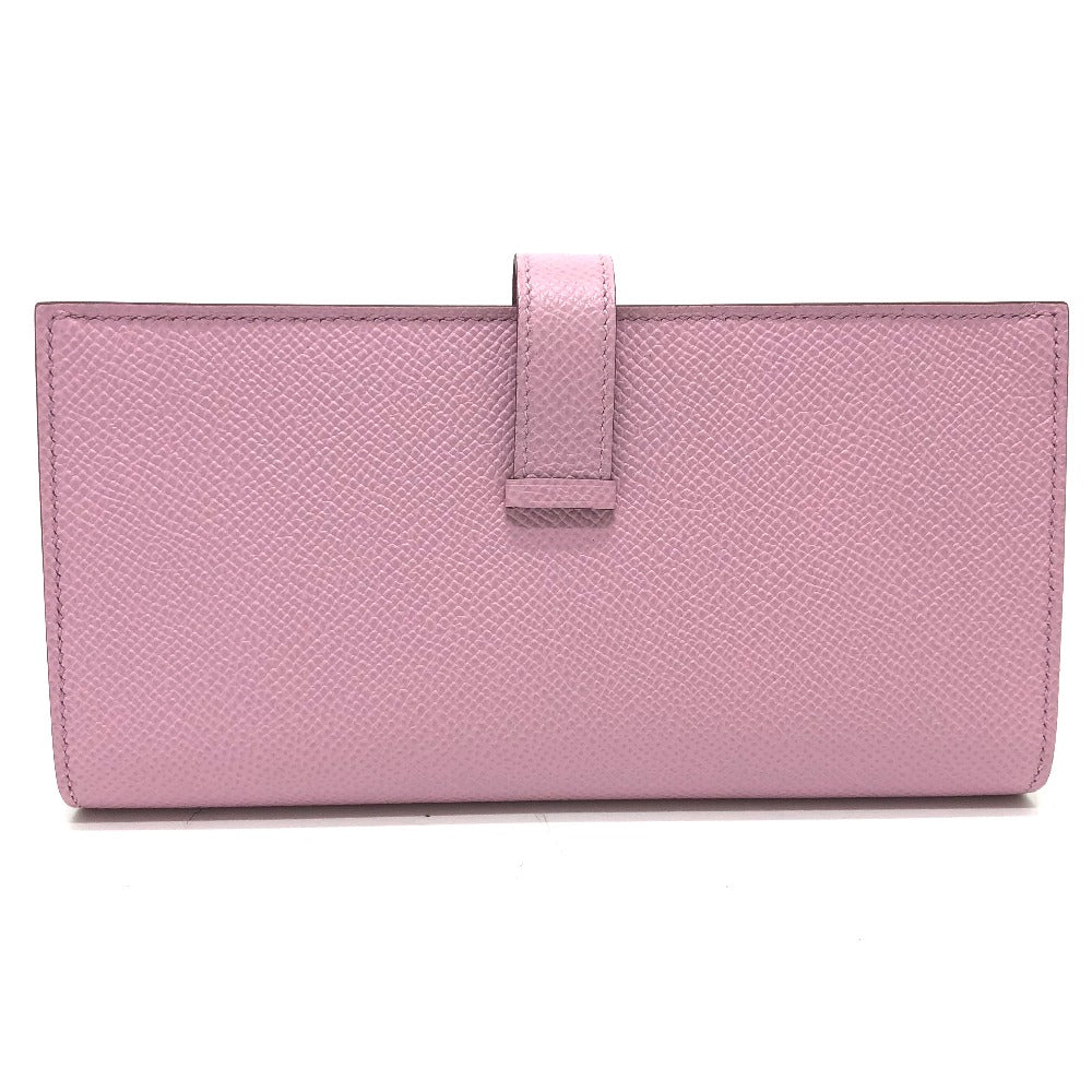 HERMES Long Wallet Purse Epsom pink HMetal Beansufla Women