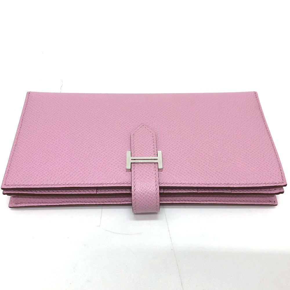 HERMES Long Wallet Purse Epsom pink HMetal Beansufla Women