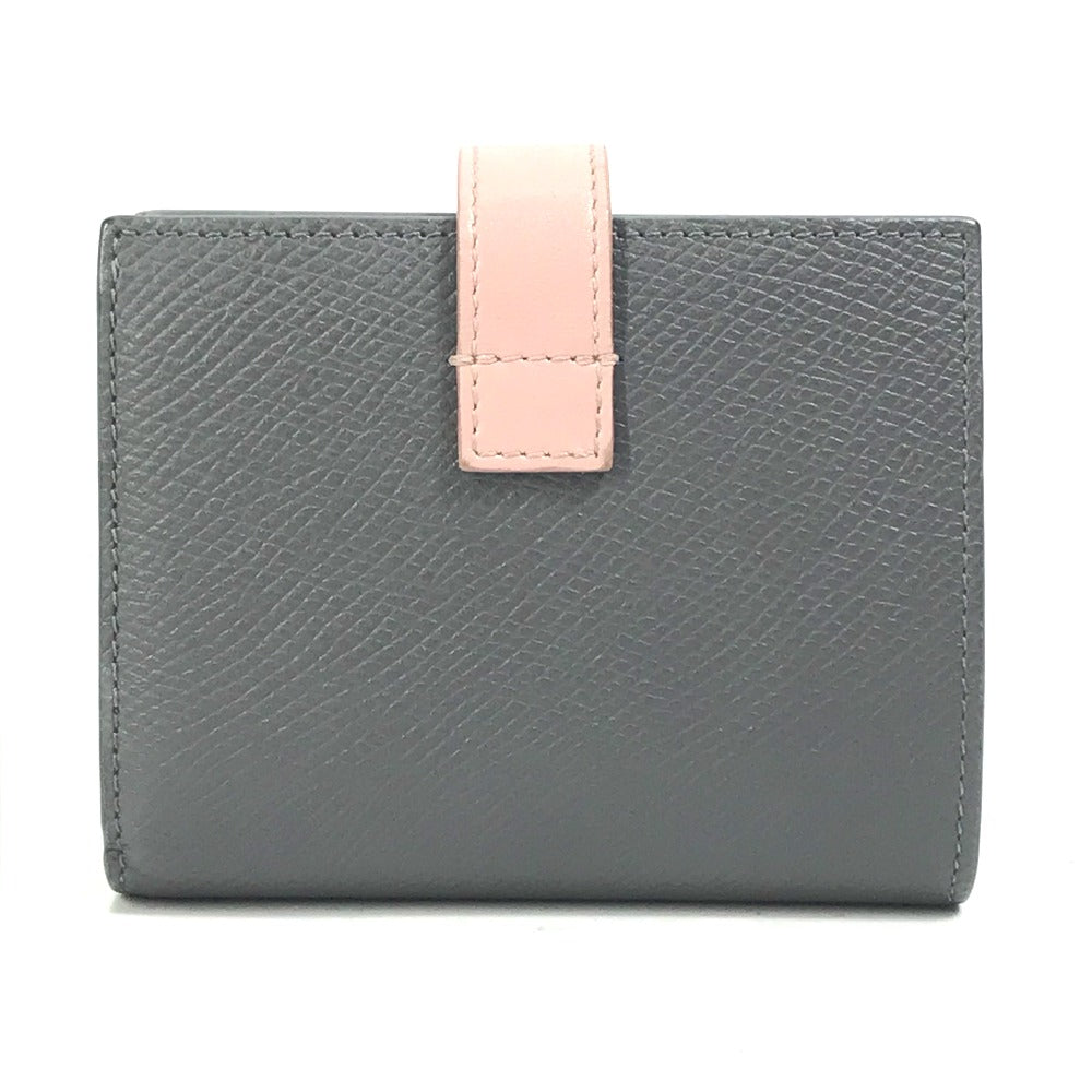 CELINE Trifold wallet 10H263BRU.10GV leather Gray x pink By color Small strap wallet Women