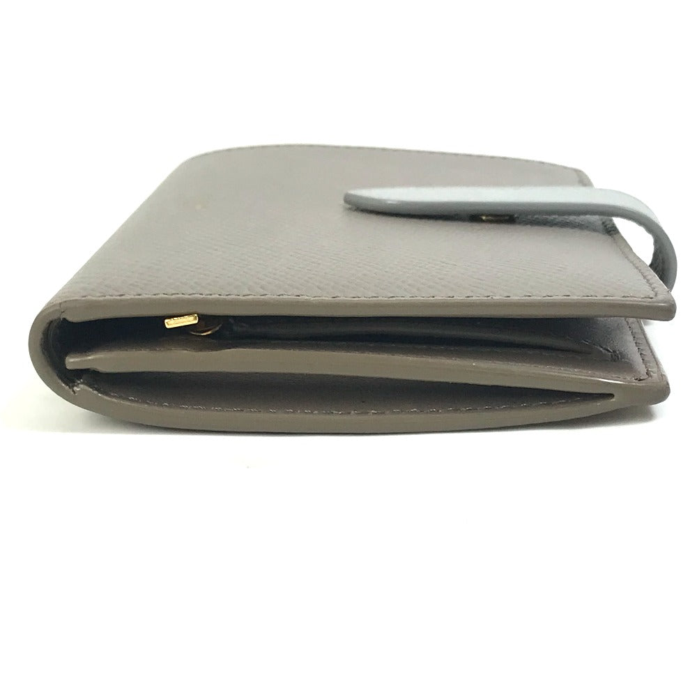 CELINE Trifold wallet 10B643BRU.10PI leather Gray x light blue By color Medium strap wallet Women