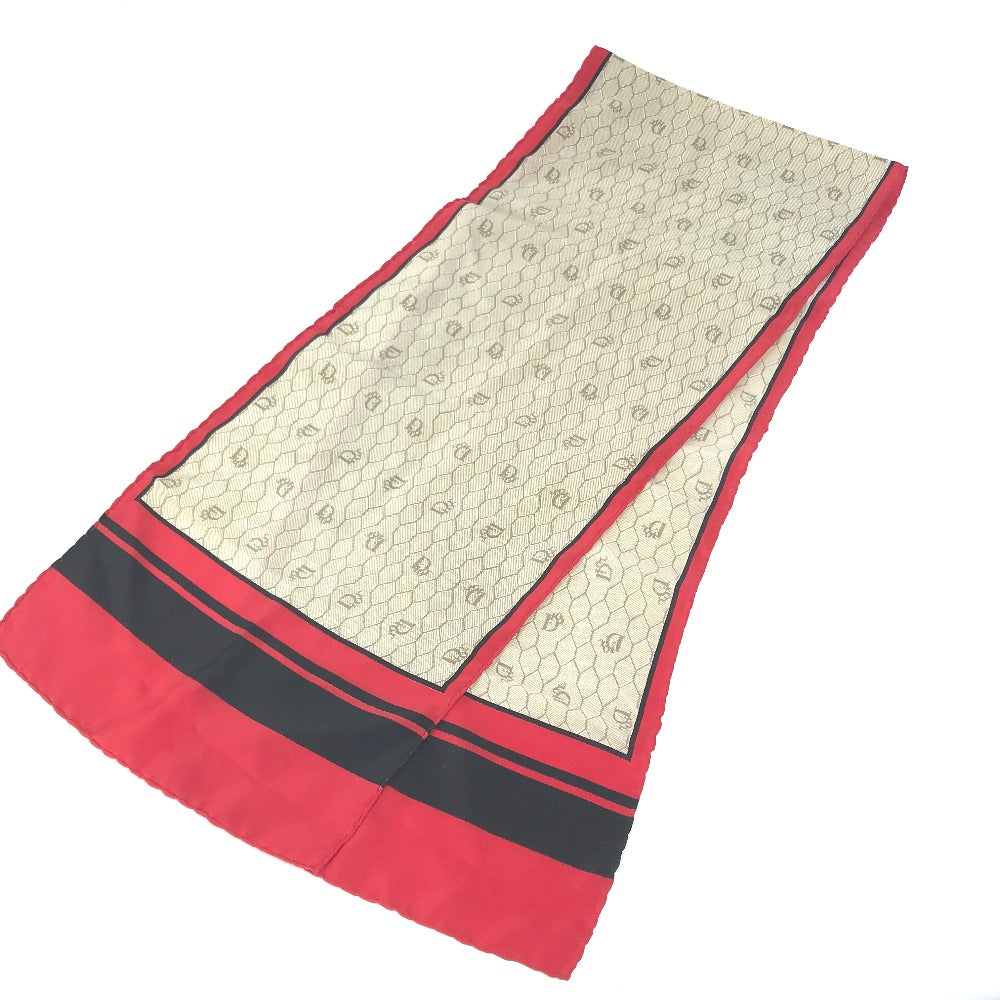 Dior scarf silk Beige x red x black Honeycomb Overall handle Women