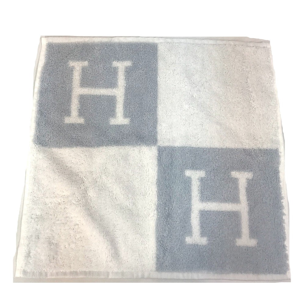 HERMES towel cotton Blue x white H logo Avalon Women
