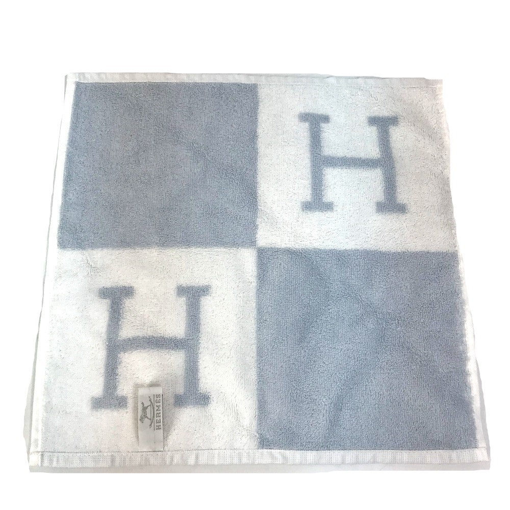HERMES towel cotton Blue x white H logo Avalon Women
