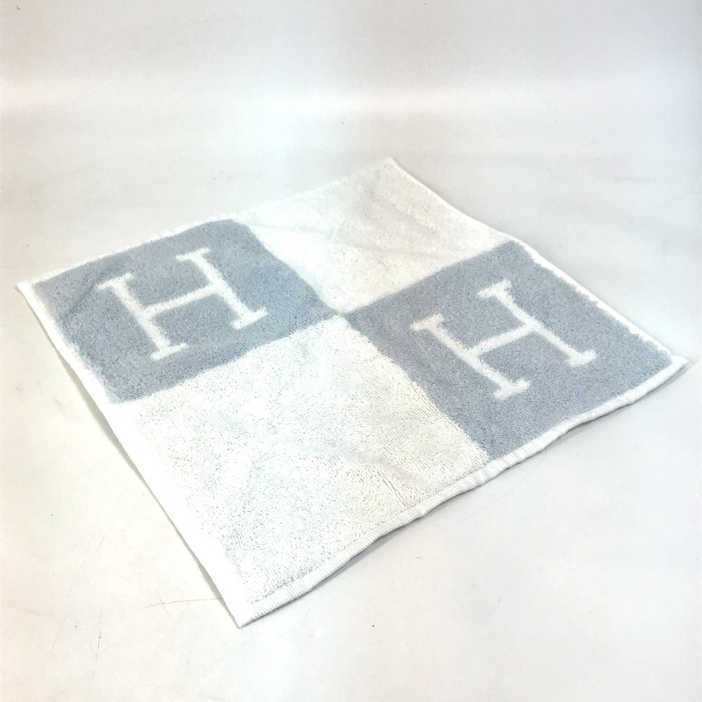 HERMES towel cotton Blue x white H logo Avalon Women
