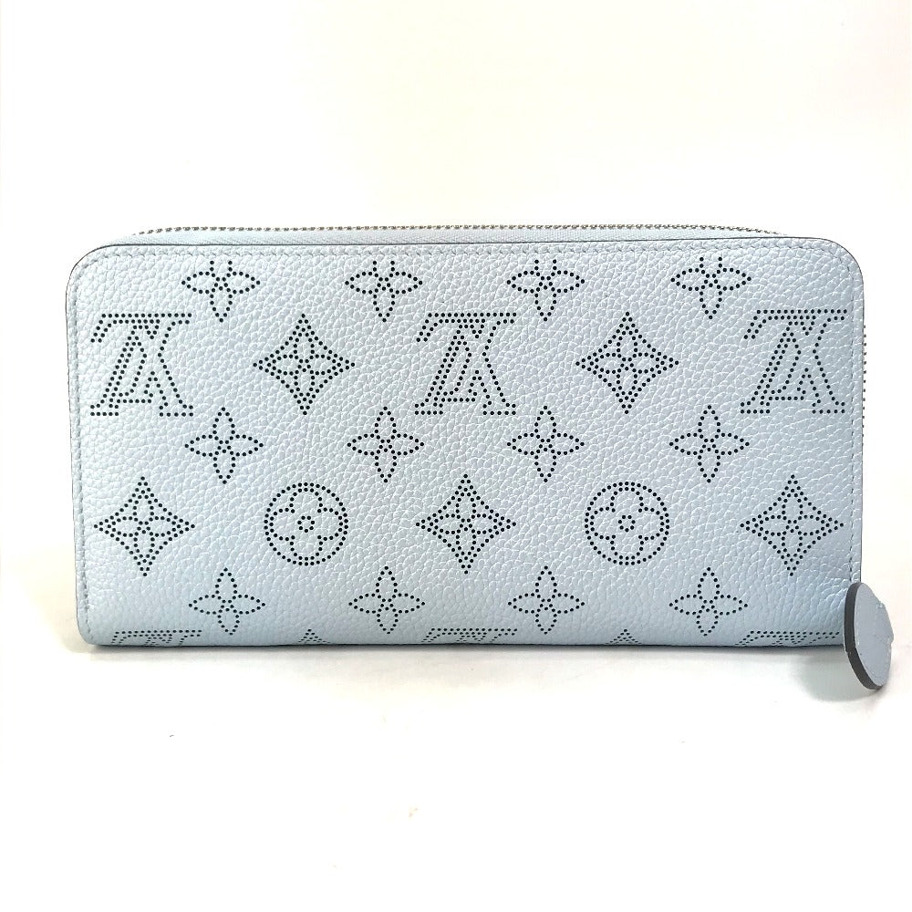 LOUIS VUITTON Long Wallet Purse M82197 Monogram Mahina blue Monogram Mahina Zippy wallet Women