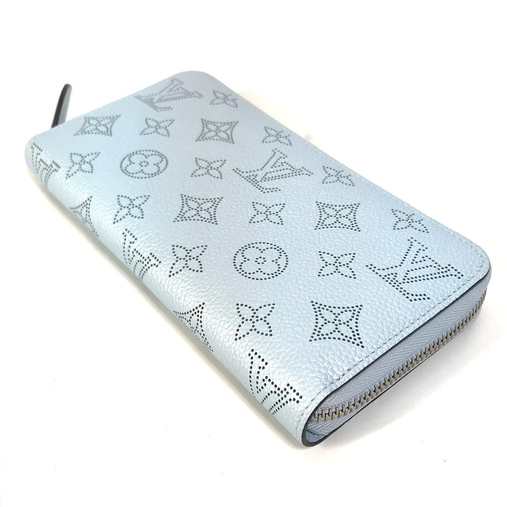 LOUIS VUITTON Long Wallet Purse M82197 Monogram Mahina blue Monogram Mahina Zippy wallet Women