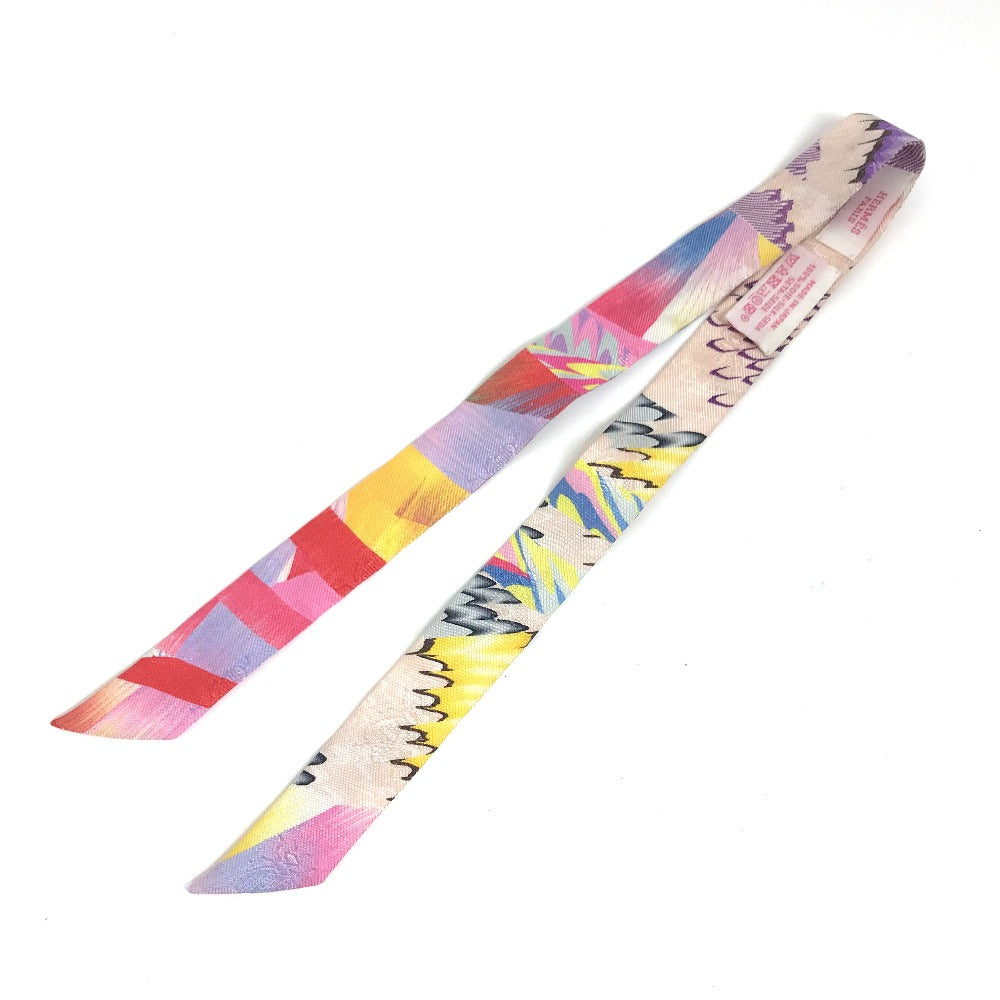 HERMES scarf silk multicolor ALLOVER MARBLE SILK Twilly Doll Women