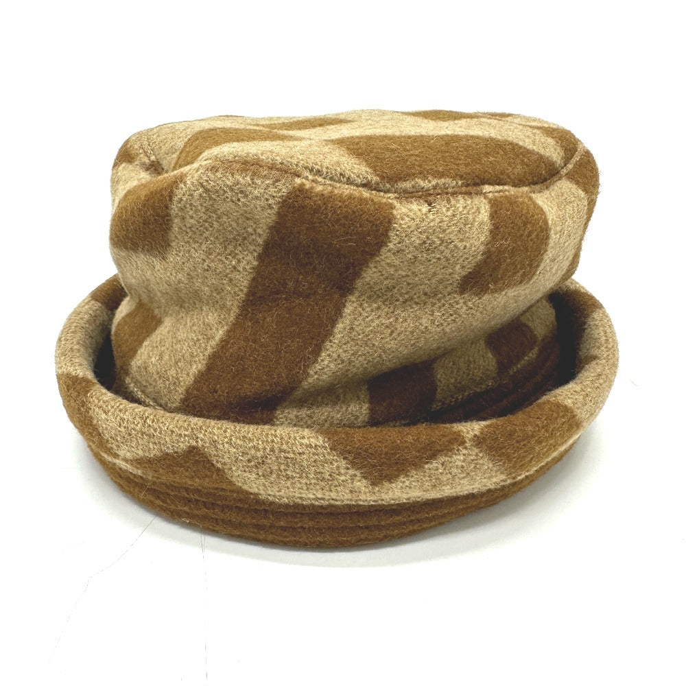 HERMES hat , Camel Brown H logo camel hat Women 57