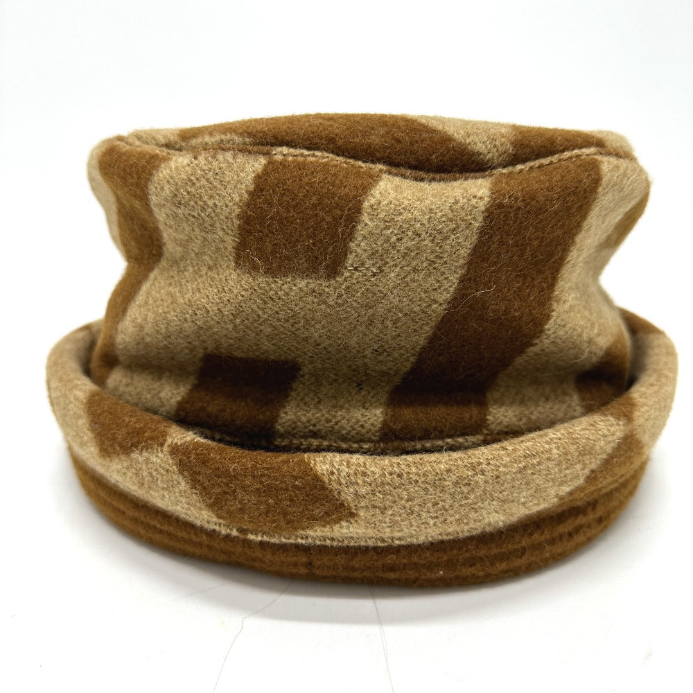 HERMES hat , Camel Brown H logo camel hat Women 57