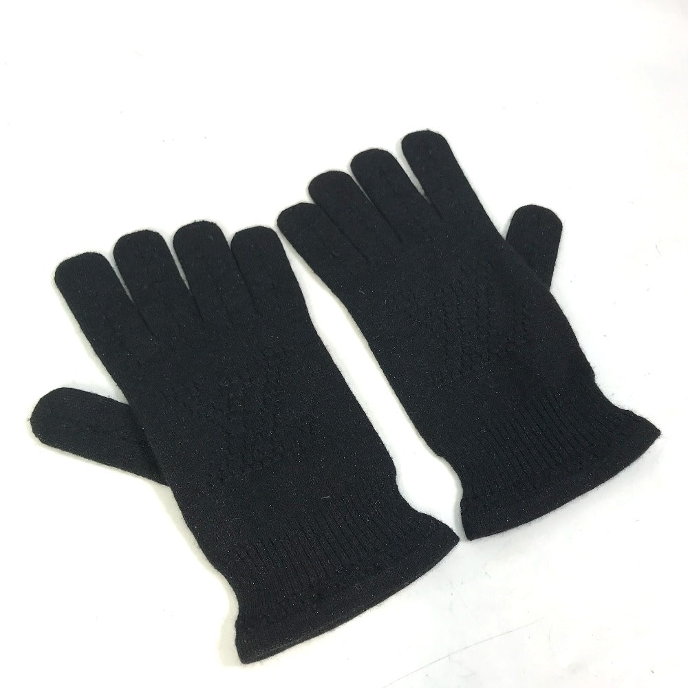 LOUIS VUITTON gloves Cashmere, Silk black LV logo Women