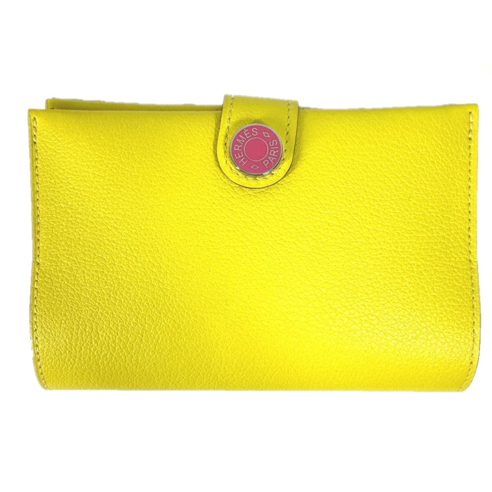 HERMES passport case Evercolor yellow Passport case RMS Women