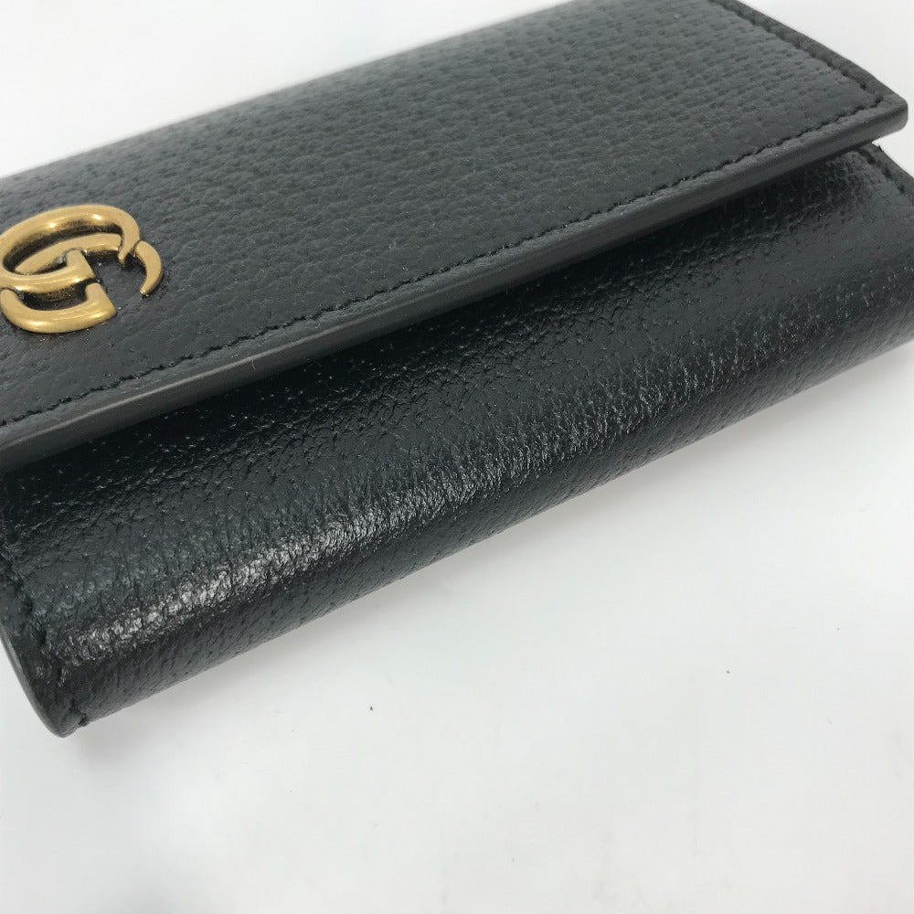 GUCCI Key case Key holder  435305 leather black GG Marmont six hooks Women