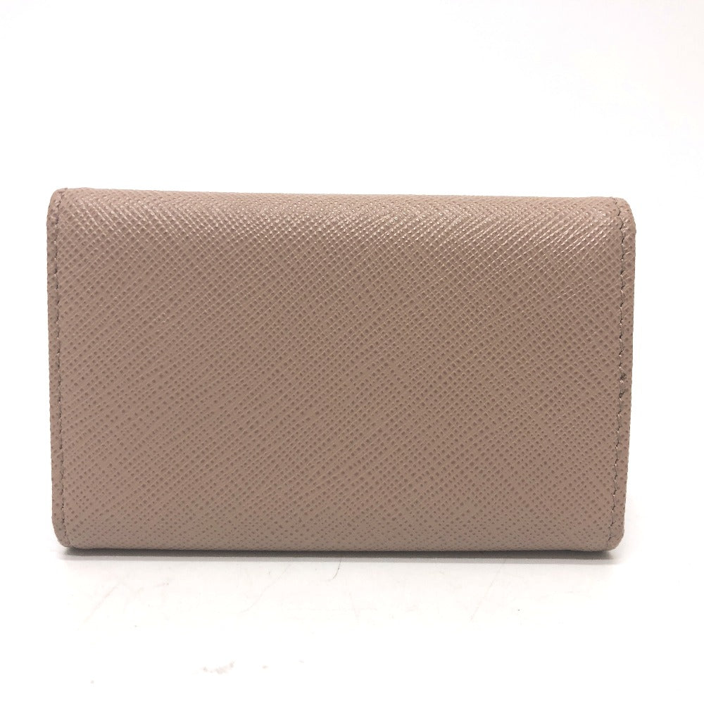 PRADA Key case Key holder  1PG004 saffiano leather pink logo 4 key rings Women