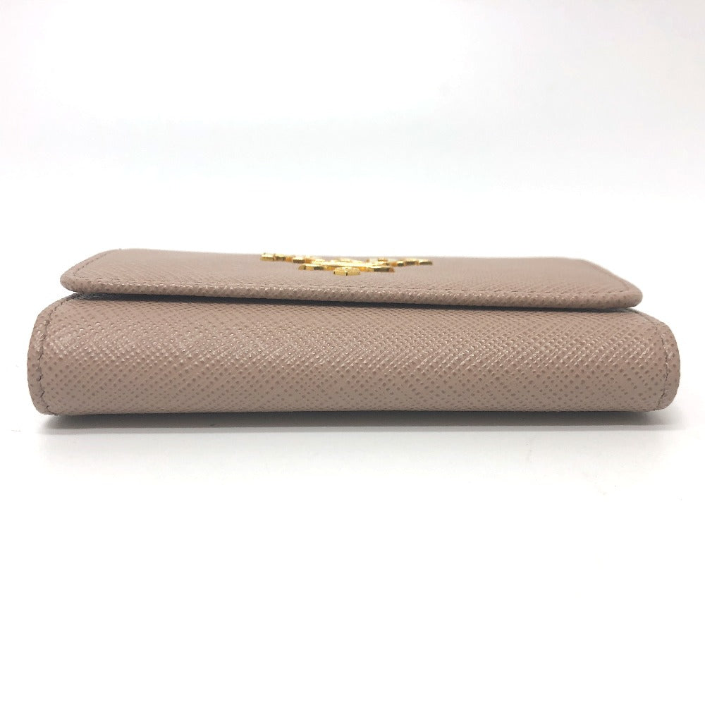 PRADA Key case Key holder  1PG004 saffiano leather pink logo 4 key rings Women