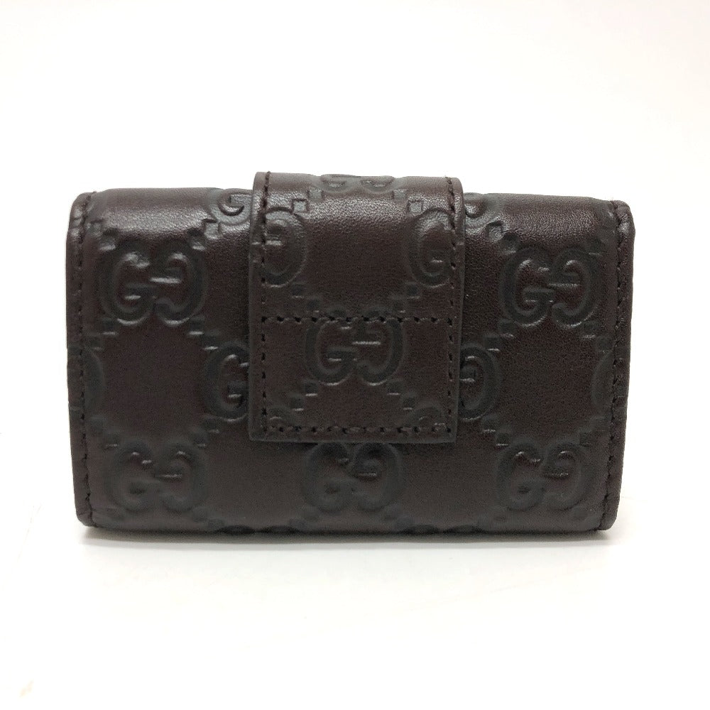 GUCCI Key case Key holder  203551 leather Brown GG Heart plate Women