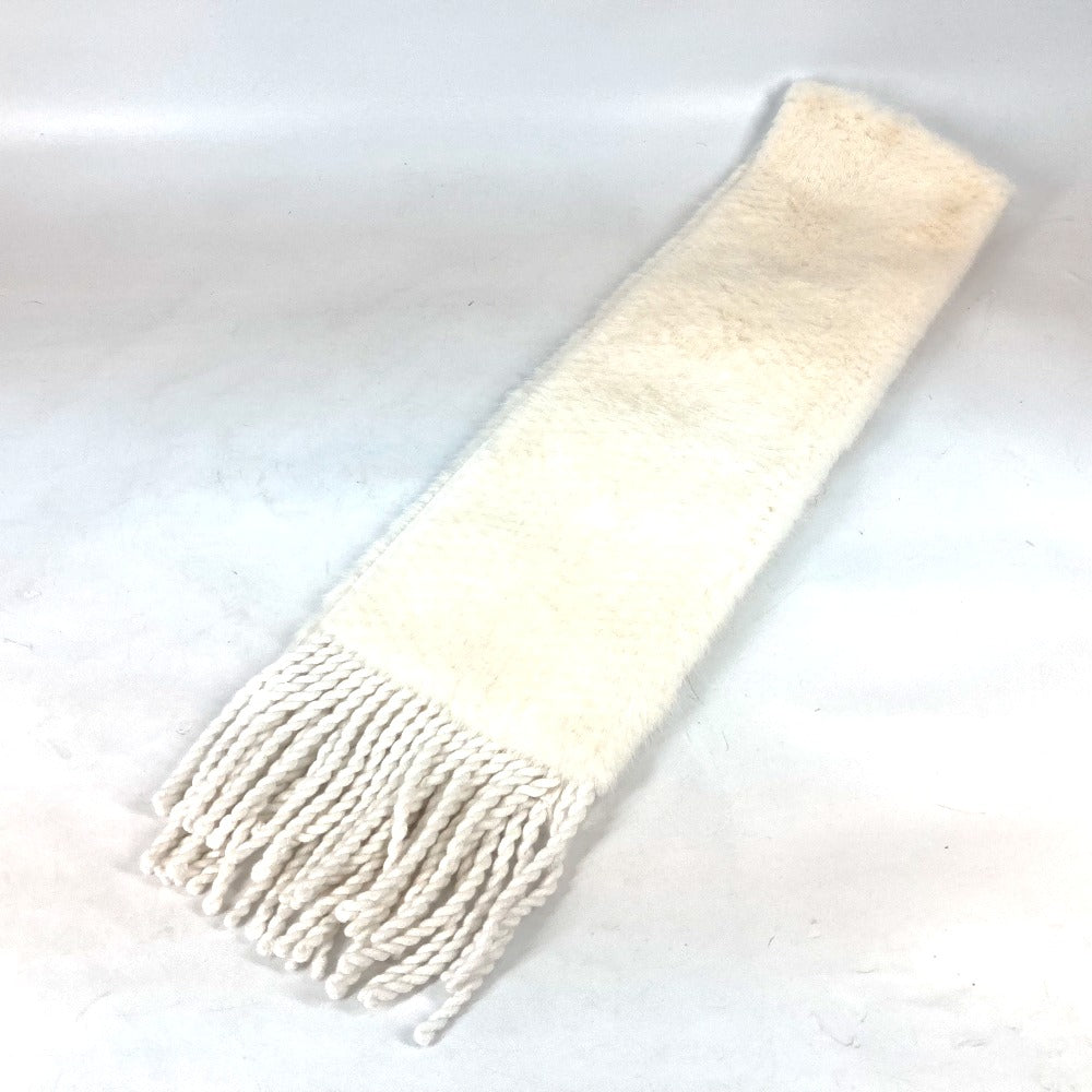FENDI Scarf FNG477 fur white FILA collaboration logo Women