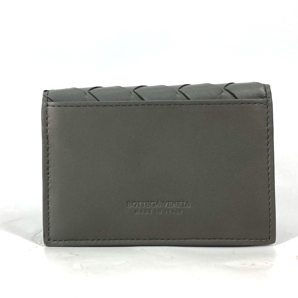 BOTTEGAVENETA Card Case 605720 leather gray Bifold Wallet INTRECCIATO mens