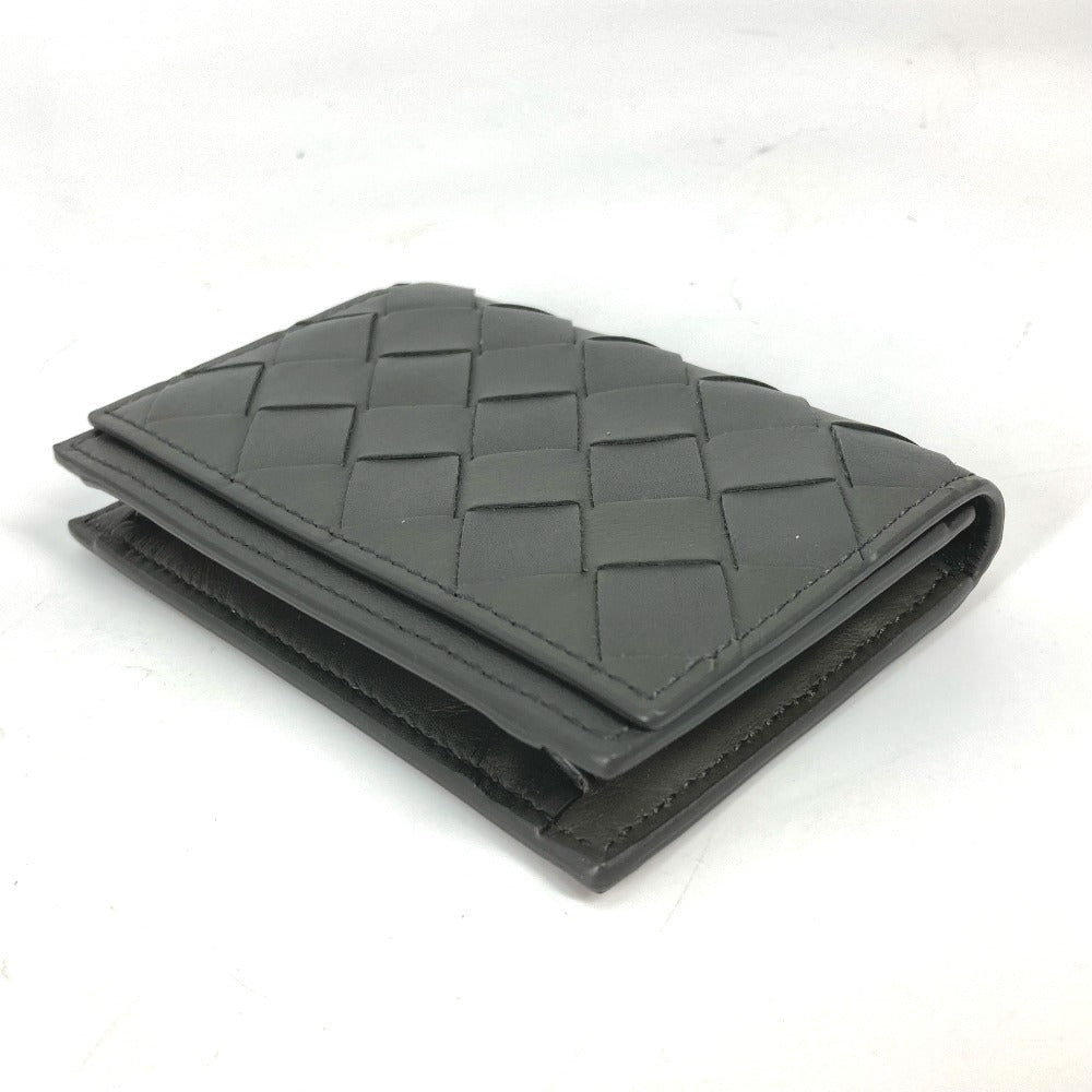 BOTTEGAVENETA Card Case 605720 leather gray Bifold Wallet INTRECCIATO mens