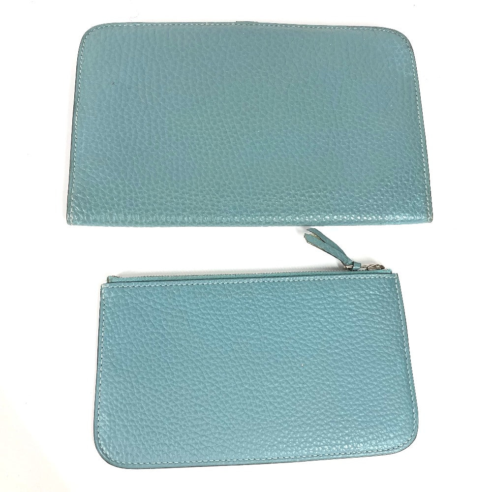 HERMES Long Wallet Purse Togo blue Long wallet Dogon Duo GM Women