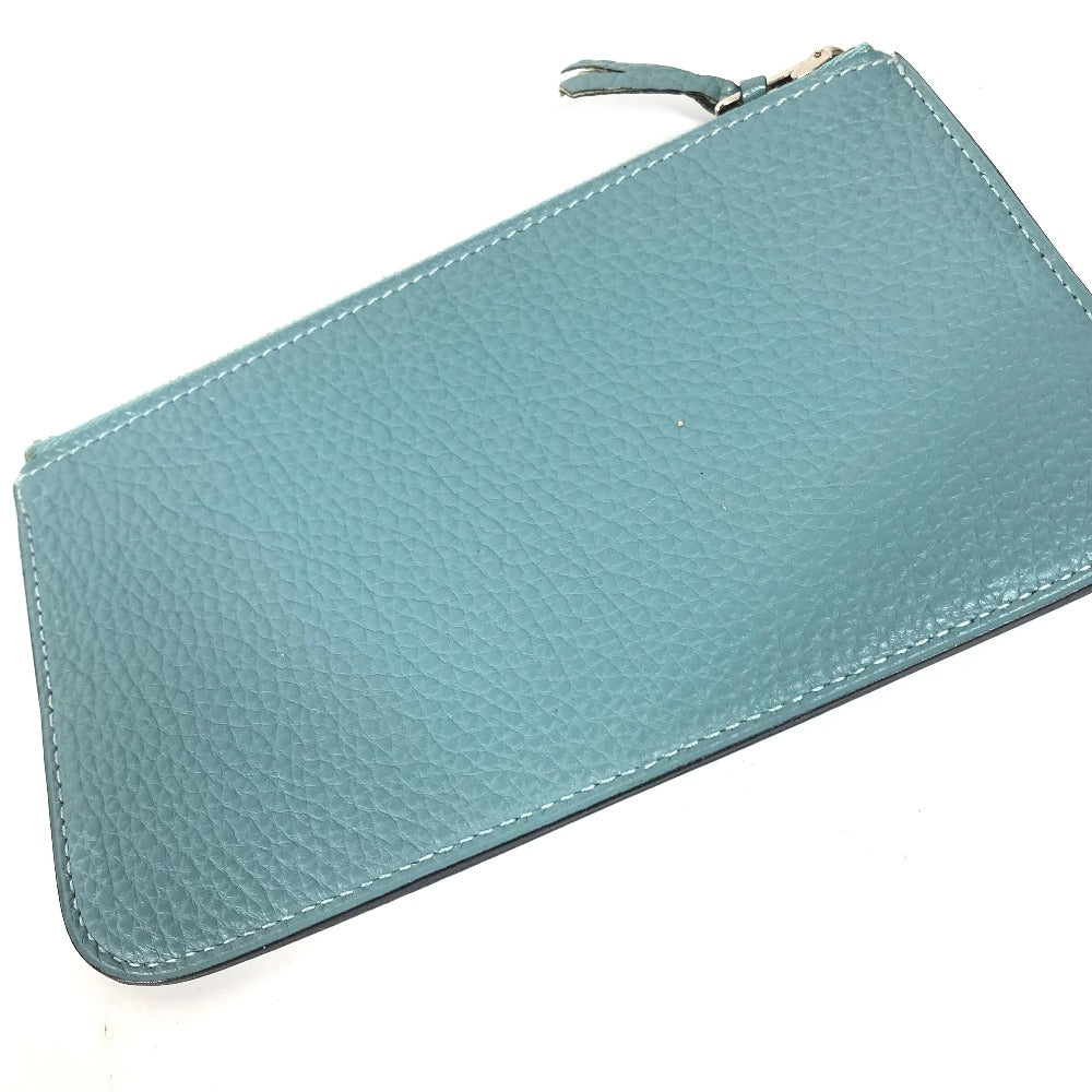 HERMES Long Wallet Purse Togo blue Long wallet Dogon Duo GM Women