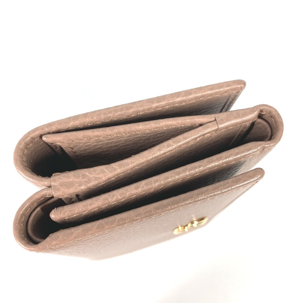 GUCCI Trifold wallet 474746 leather beige Compact wallet GG Marmont Women
