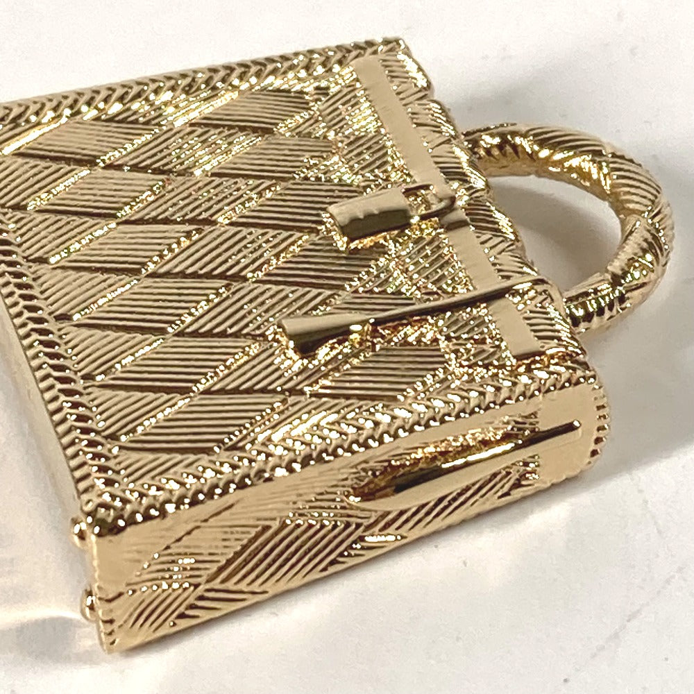 HERMES charm metal gold Pendant Top Necklace Accessories Curiosity Curiosity Permanent Brass