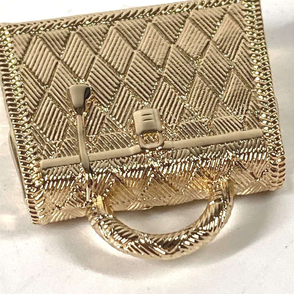 HERMES charm metal gold Pendant Top Necklace Accessories Curiosity Curiosity Permanent Brass