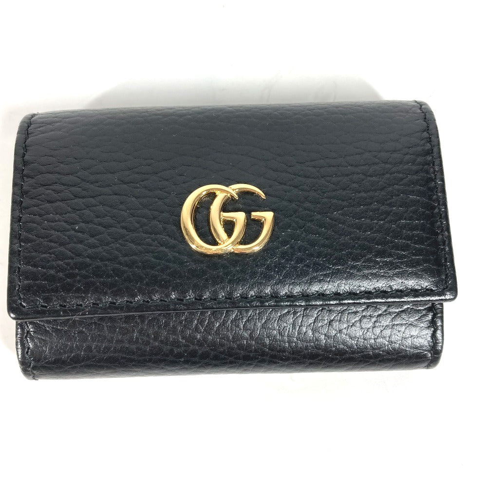 GUCCI Key case Key holder  456118 leather black key GG Marmont Women