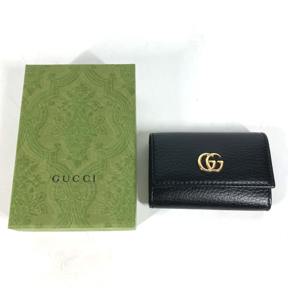 GUCCI Key case Key holder  456118 leather black key GG Marmont Women