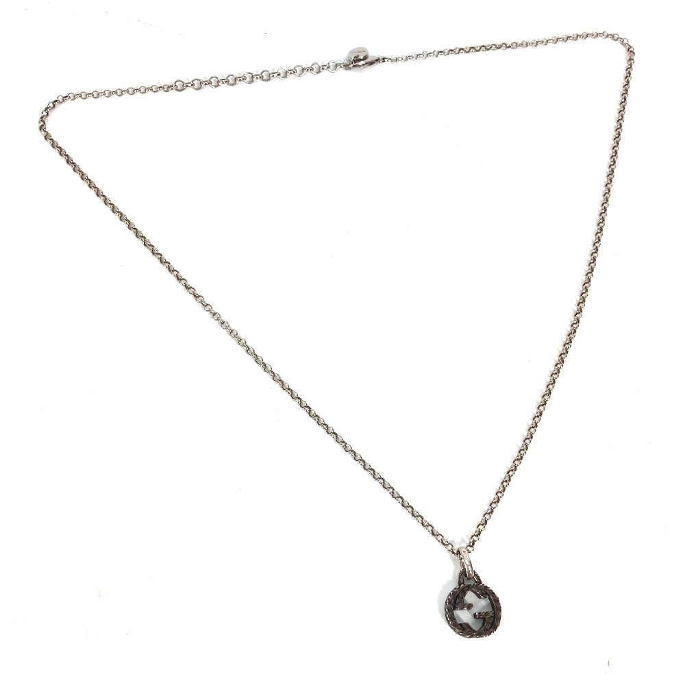 GUCCI Necklace SV925 Silver Arabesque Interlocking G