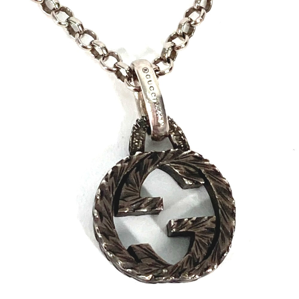 GUCCI Necklace SV925 Silver Arabesque Interlocking G