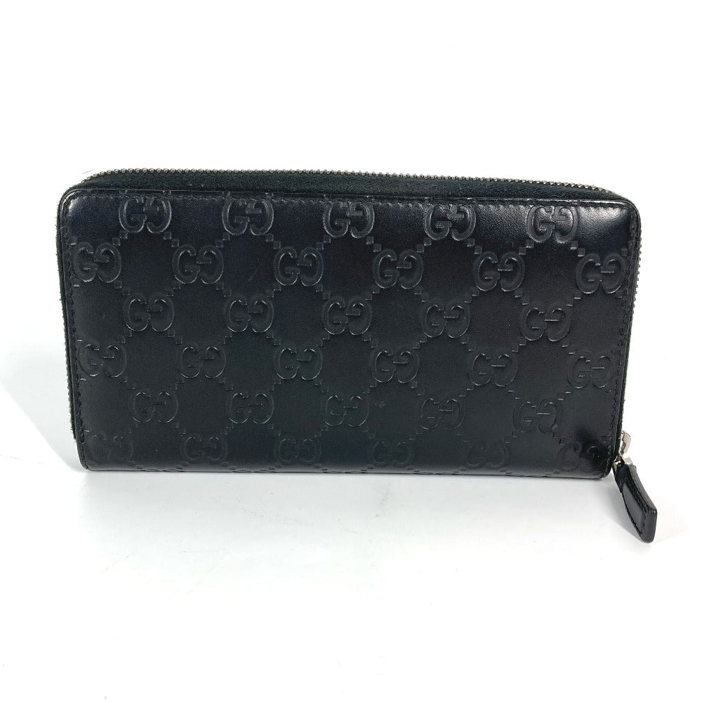 GUCCI Long Wallet Purse 307987 Sima leather black Guccisima GG Long wallet Women