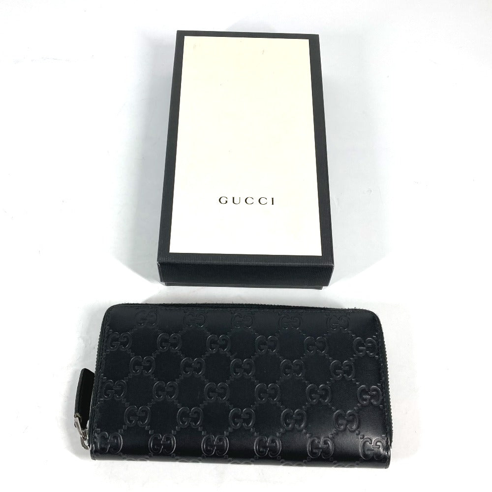 GUCCI Long Wallet Purse 307987 Sima leather black Guccisima GG Long wallet Women