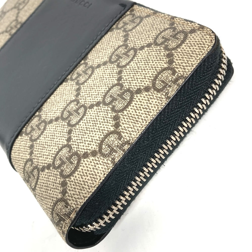 GUCCI Long Wallet Purse 451249 PVC leather beige GG Supreme Long wallet Women