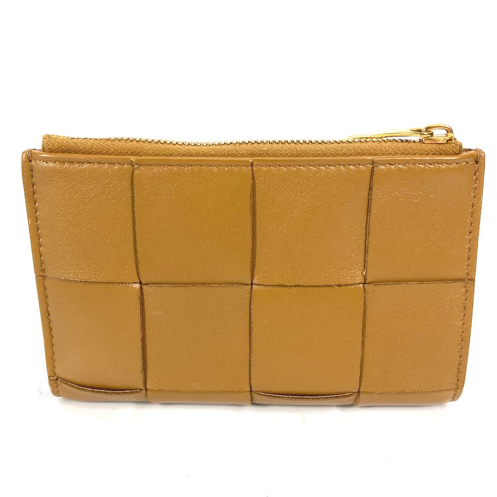 BOTTEGAVENETA Folded wallet 667130 leather beige Compact wallet Medium Cassette Bifold Wallet Zipper Wallet Women