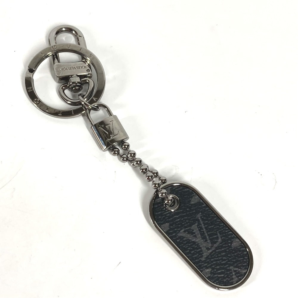 LOUIS VUITTON key ring M63618 Monogram Eclipse Canvas, Metal Silverx black Monogram Eclipse Porto Cretab Monogram ID mens