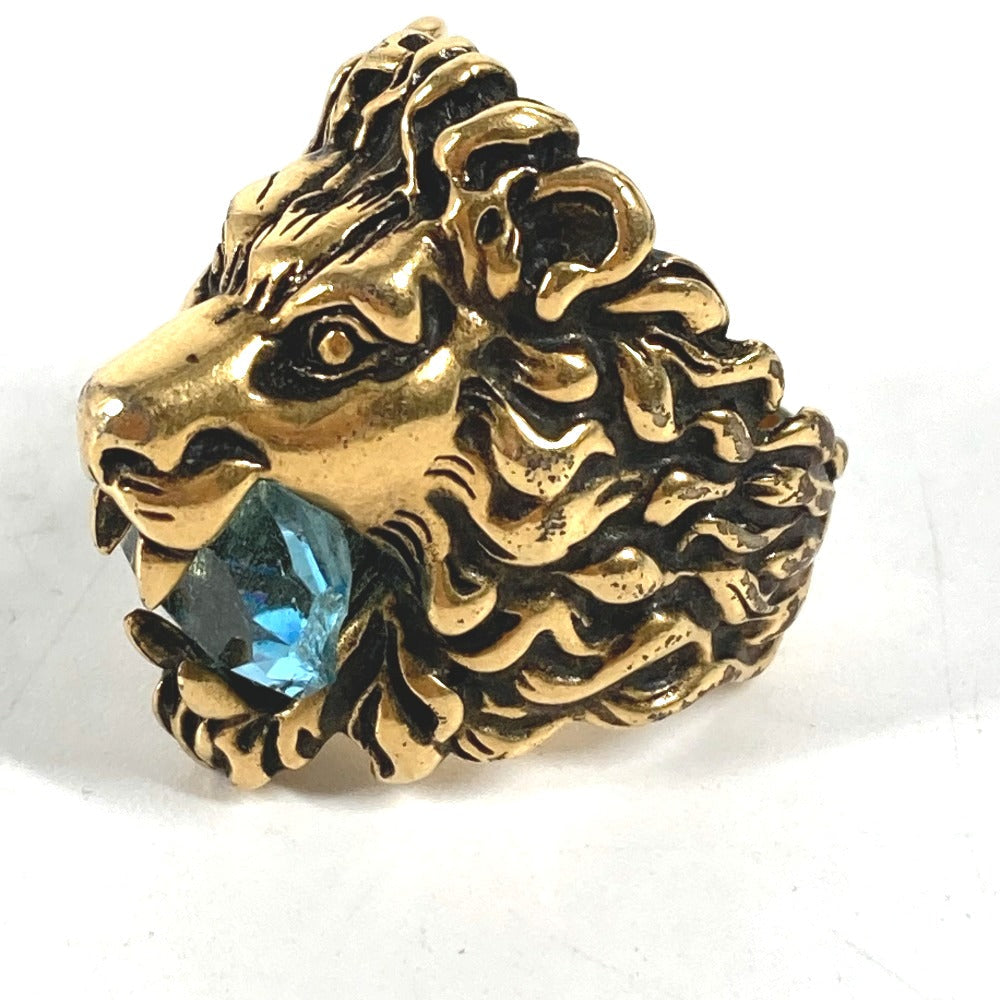 GUCCI Ring 402763 metal gold Lion Animal Lion with Stone Women 19