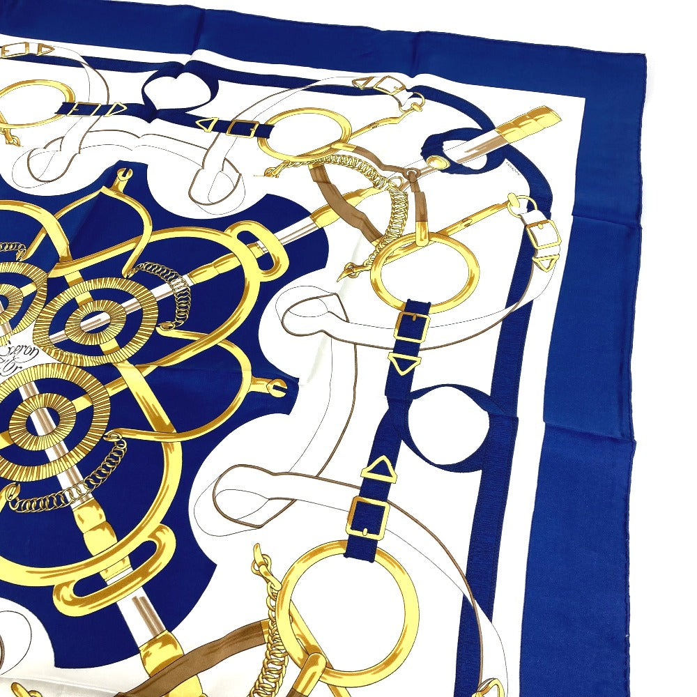 HERMES scarf silk blue Apron doll Carre90 Women