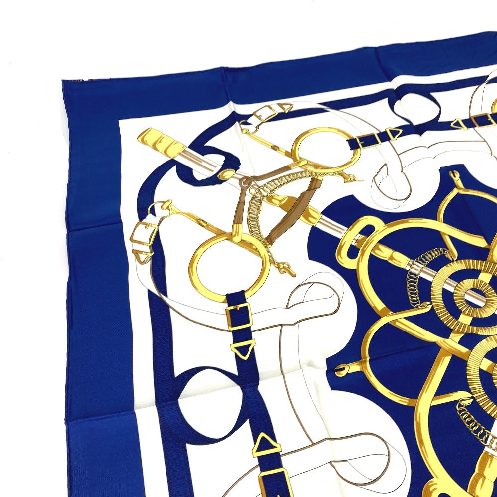 HERMES scarf silk blue Apron doll Carre90 Women