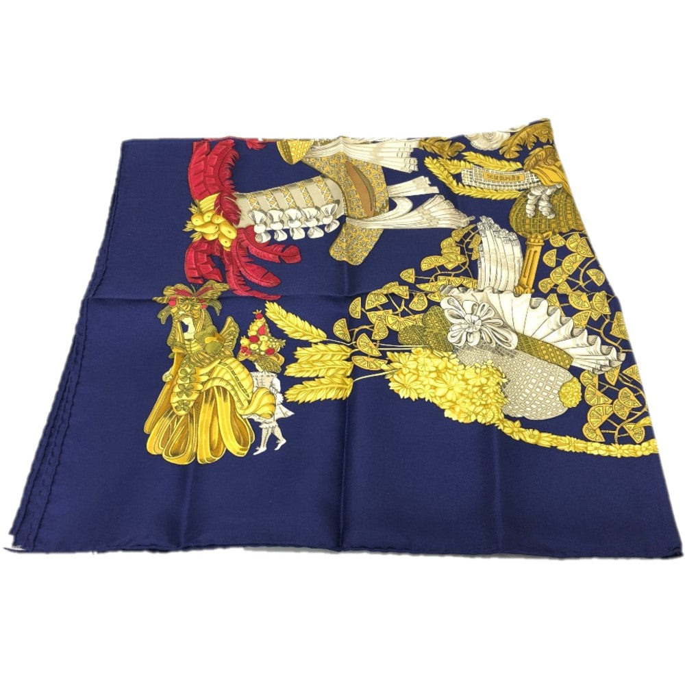 HERMES scarf silk blue Carre 90 Women