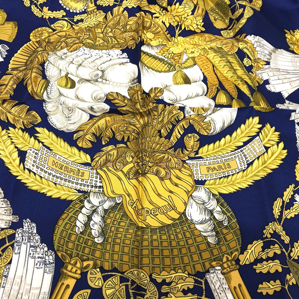 HERMES scarf silk blue Carre 90 Women