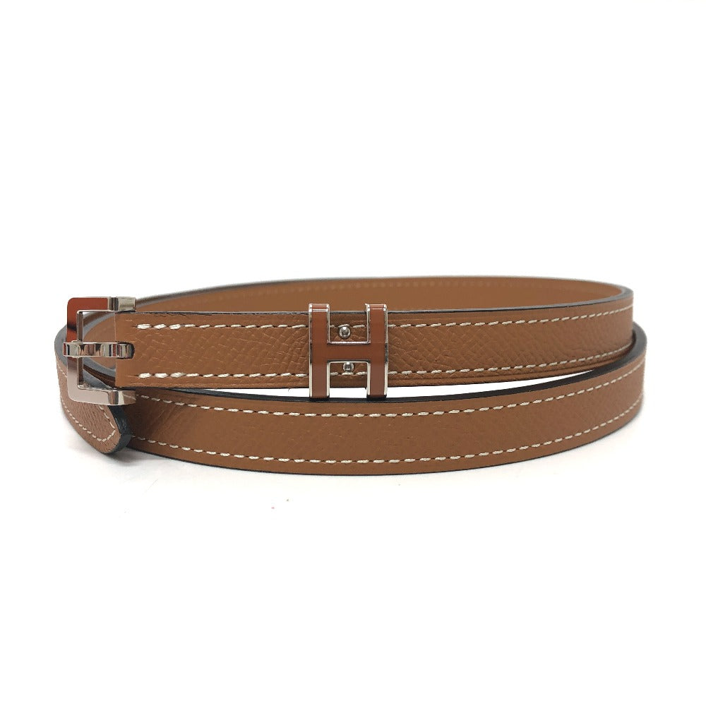 HERMES belt Epsom Brown Belt "Pop H" 15 Women 80