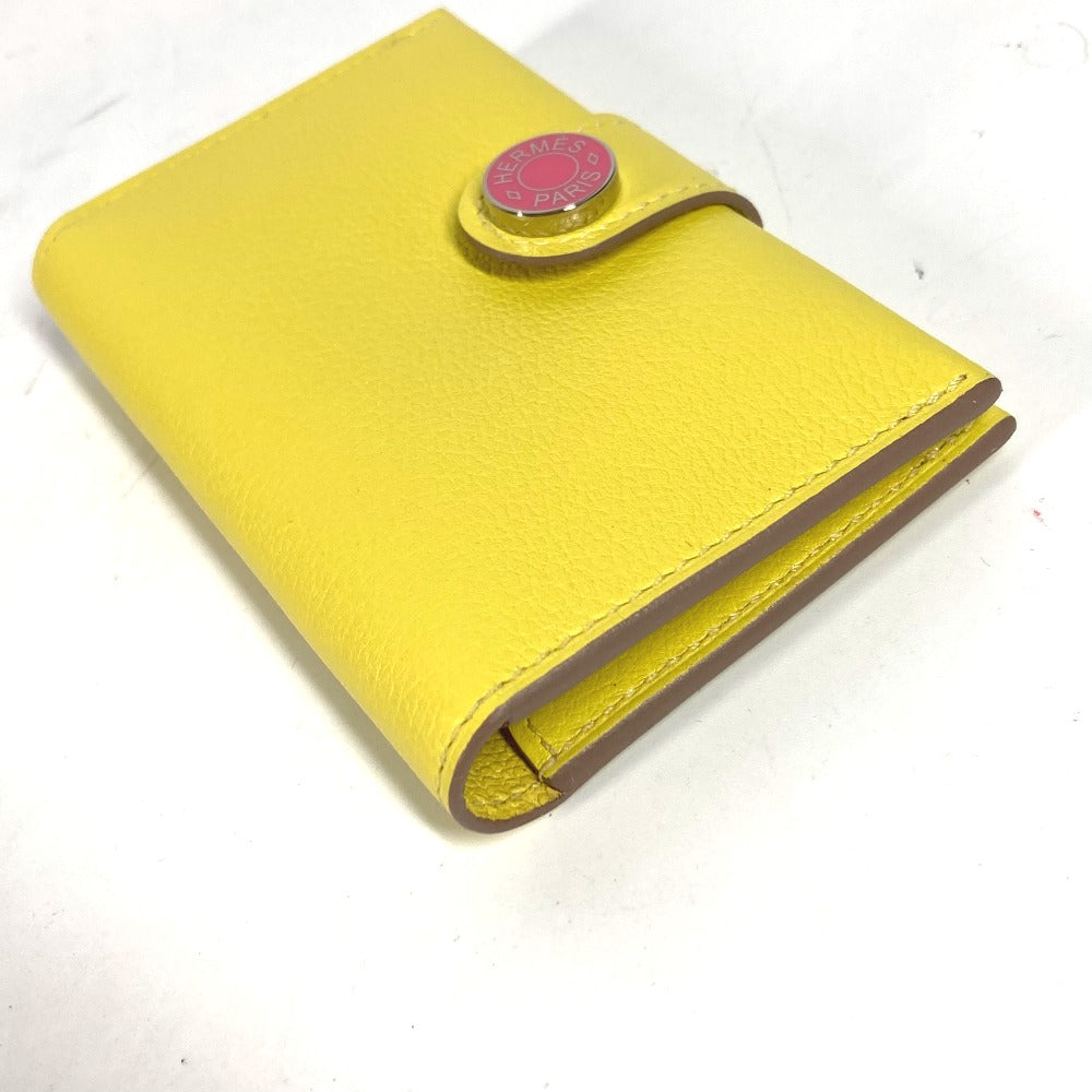 HERMES Card Case Leather, Evercolor yellow By color R.M.S Women
