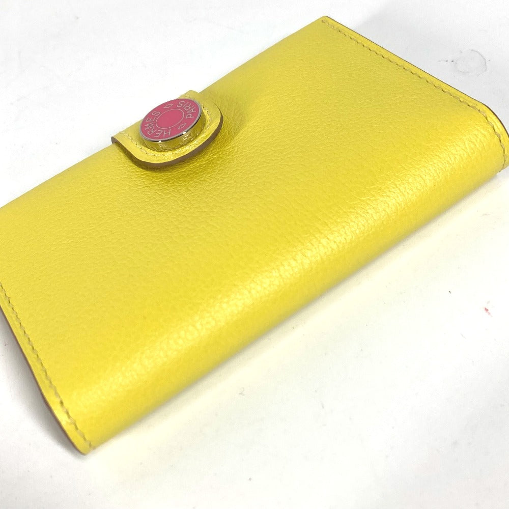 HERMES Card Case Leather, Evercolor yellow By color R.M.S Women
