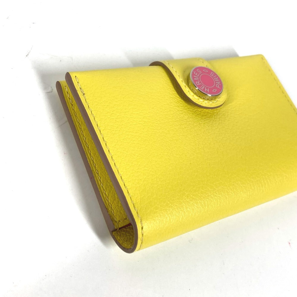 HERMES Card Case Leather, Evercolor yellow By color R.M.S Women