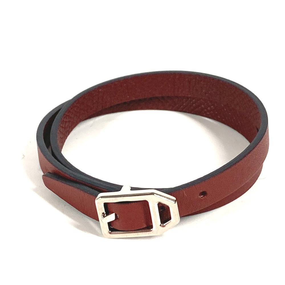 HERMES bracelet leather Brown Bracelet Paddock Double Tour Women