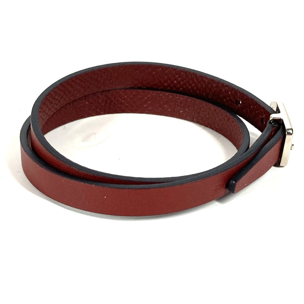 HERMES bracelet leather Brown Bracelet Paddock Double Tour Women