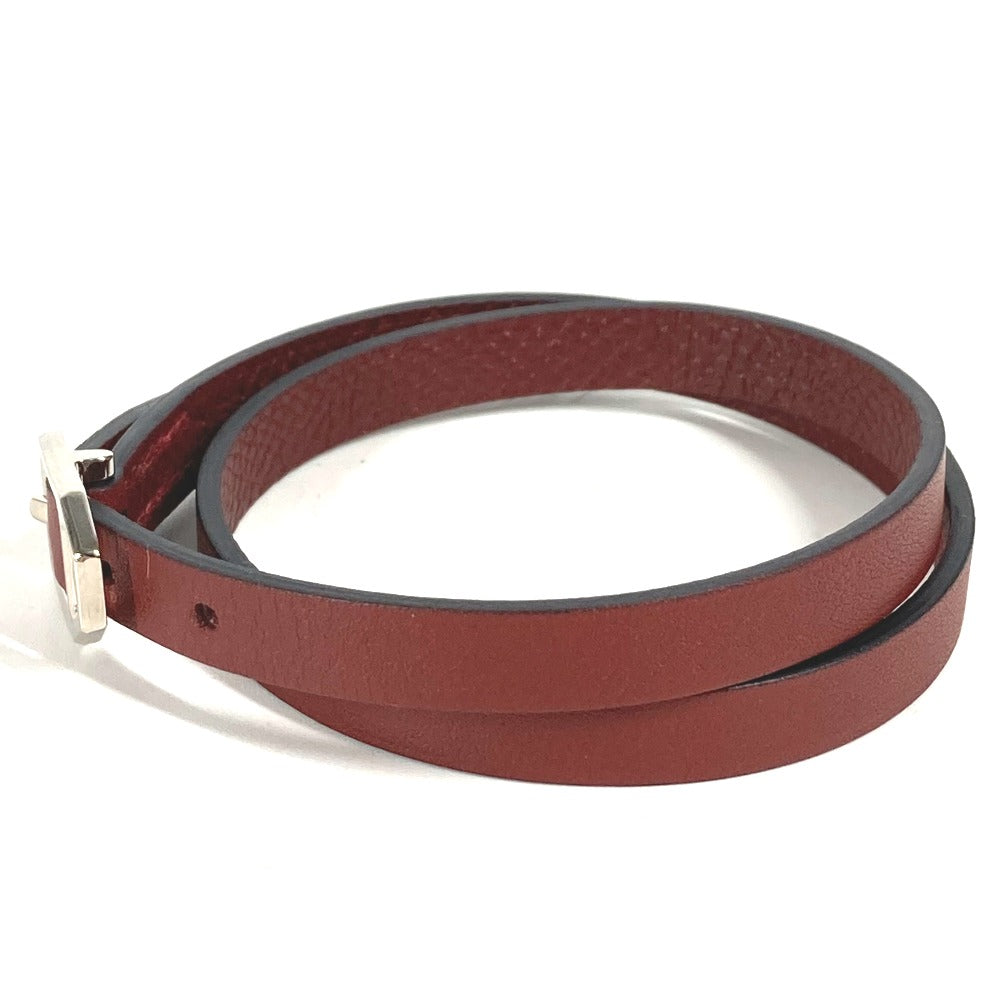 HERMES bracelet leather Brown Bracelet Paddock Double Tour Women