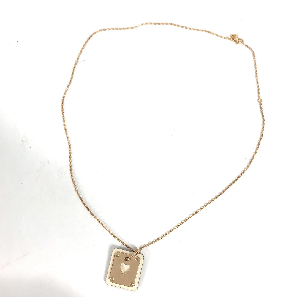 HERMES Necklace Metal, Leather White x Pink Gold Accessories Asdu Cool PM Women